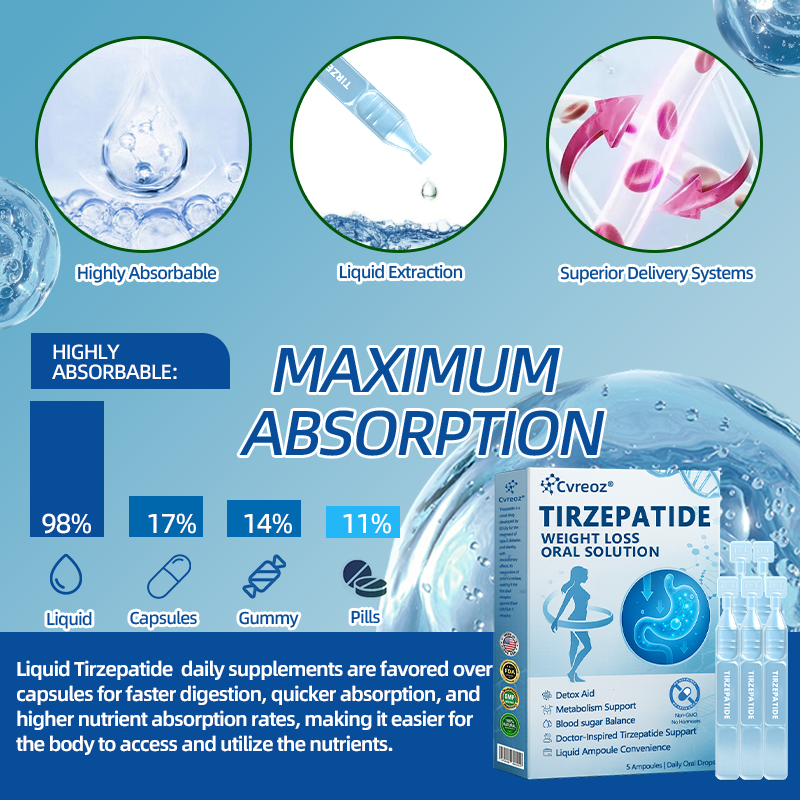 【Last Day Promotion 66% OFF🥇】 𝑪𝒗𝒓𝒆𝒐𝒛® GLP-1-Tirzepatide Oral Solution 🇺🇸visible effect, no side 7 days effects, suitable for all age groups 🏪