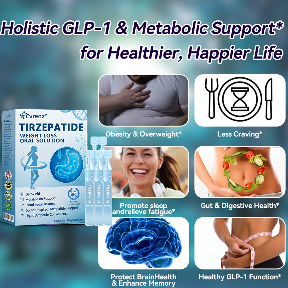 【Last Day Promotion 66% OFF🥇】 𝑪𝒗𝒓𝒆𝒐𝒛® GLP-1-Tirzepatide Oral Solution 🇺🇸visible effect, no side 7 days effects, suitable for all age groups 🏪