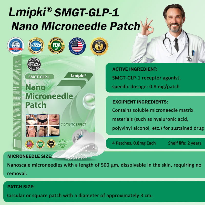 𝗟𝗺𝗶𝗽𝗸𝗶® 👨‍⚕️ Nano Microneedle Patch with SMGT-GLP-1 & Matrixyl 3000 – Slimming, Skin Tightening, Blood Sugar Support, No Injection, 7-Day Result