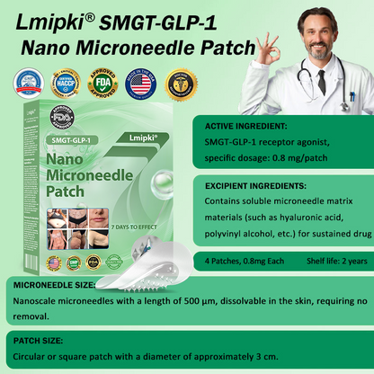 𝗟𝗺𝗶𝗽𝗸𝗶® 👨‍⚕️ Nano Microneedle Patch with SMGT-GLP-1 & Matrixyl 3000 – Slimming, Skin Tightening, Blood Sugar Support, No Injection, 7-Day Result